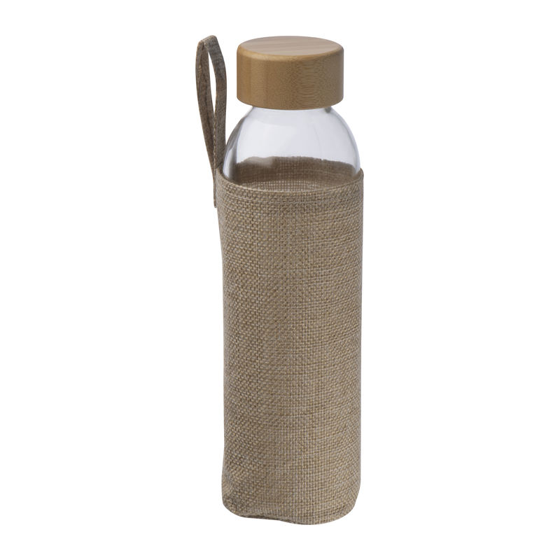 Üveg ivópalack juta tokban, 500 ml