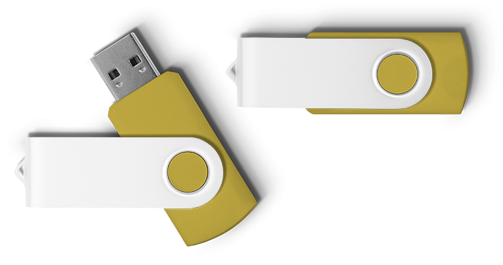 Sárga-fehér 1 GB-os céges pendrive