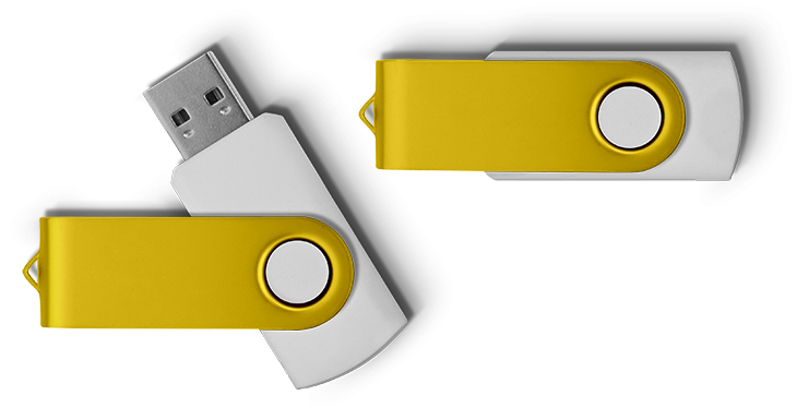 Fehér-sárga 32 GB-os céges pendrive
