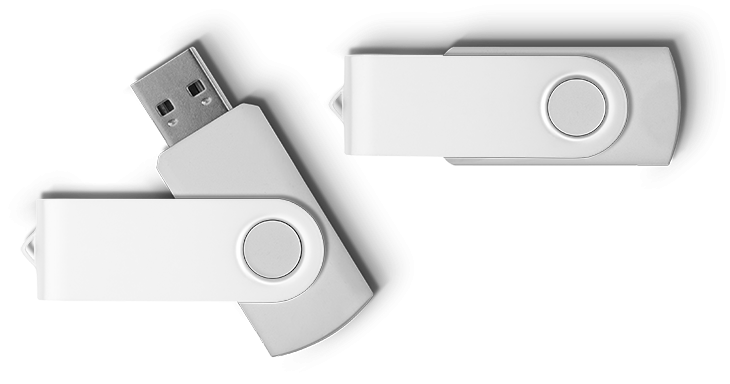 Fehér-fehér 4 GB-os céges pendrive