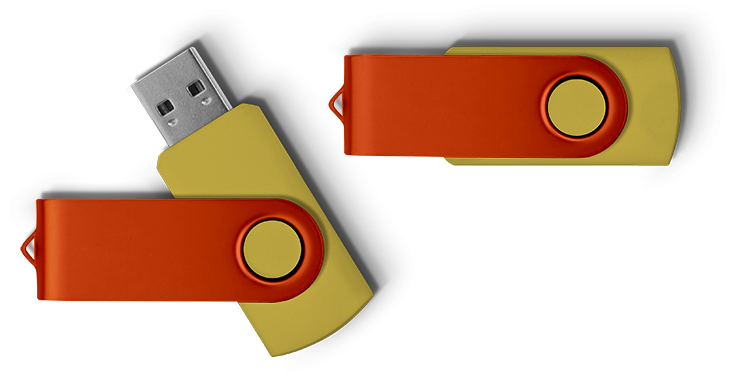 Sárga-narancssárga 4 GB-os céges pendrive