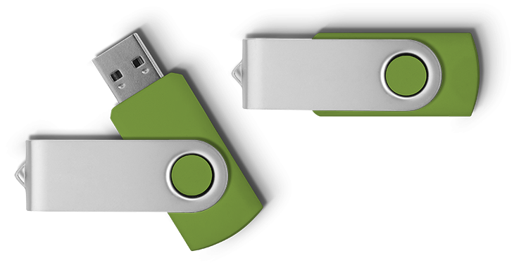 Világoszöld-metálszürke 8 GB-os céges pendrive
